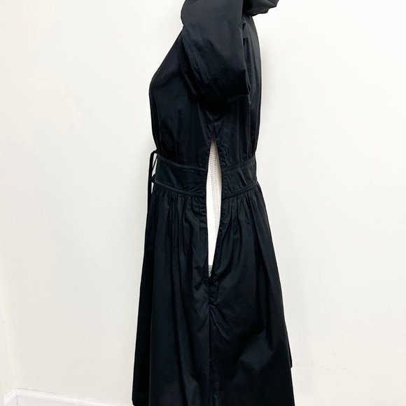 J Crew Black V Neck Long Puff Sleeve Pleated Bows Gretchen Dress 4T 4 Tall NWT - Picture 5 of 10